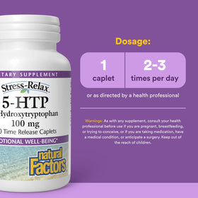 Étiquette du complément 5-HTP de Natural Factors