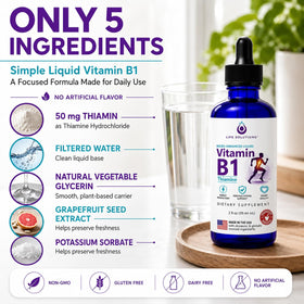 Étiquette du complément alimentaire B1 liquide Life Solutions