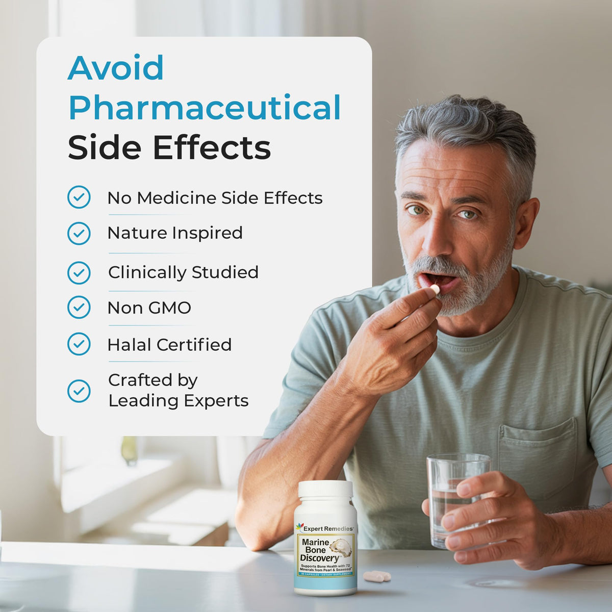 Étiquette du complément alimentaire calcium marin Expert Remedies