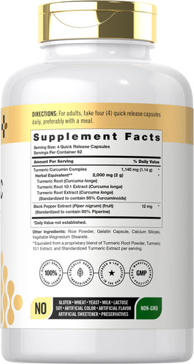 Étiquette du complément alimentaire Curcuma Doctor's Way avec ingrédients