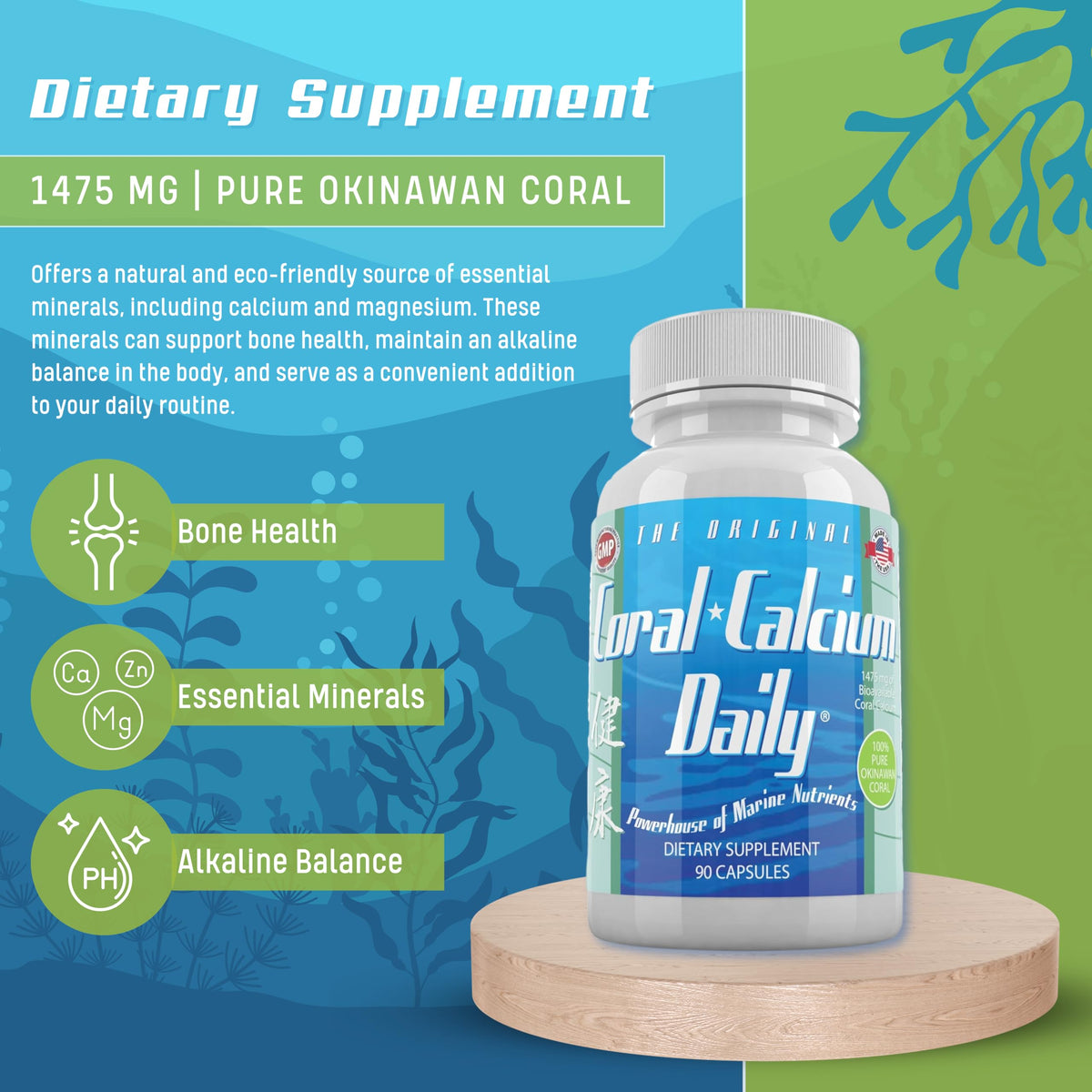 Étiquette du complément alimentaire Daily Health Calcium Corail