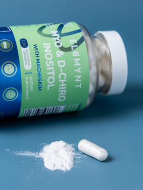 Étiquette du complément alimentaire ELEMYNT Myo-Inositol & D-Chiro Inositol
