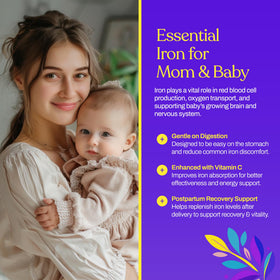 Étiquette du complément alimentaire Mama's Select Fer Prénatal