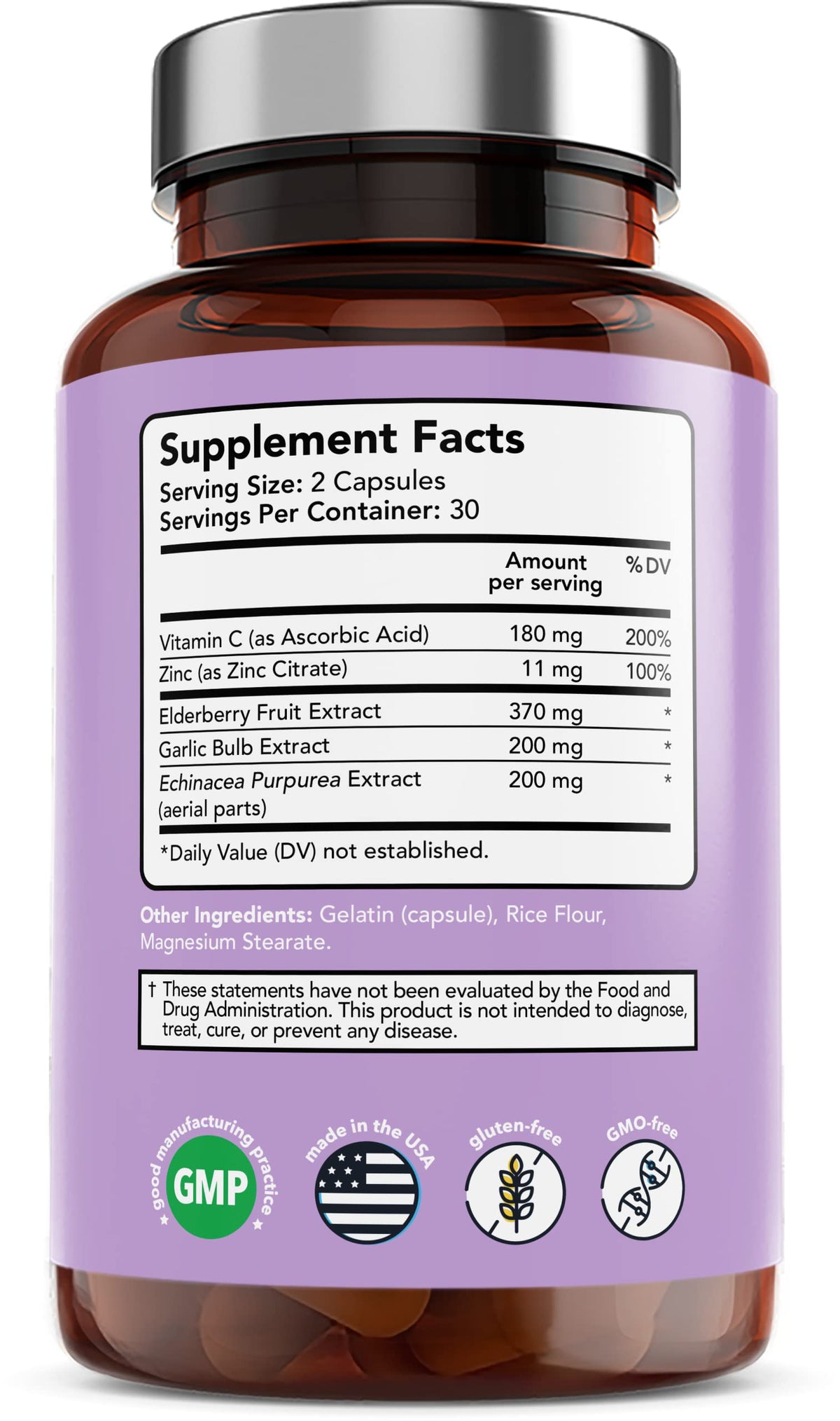 Étiquette du complément alimentaire Vitamin Bounty avec ingrédients