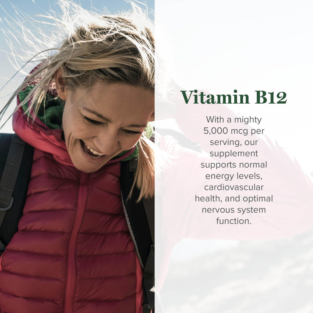 Étiquette du complément B12 liquide sublingual 5000 mcg