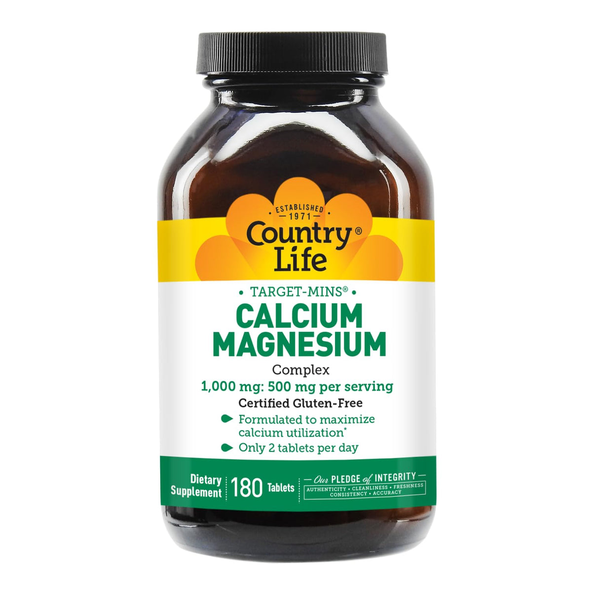 Étiquette du complément Calcium Magnésium Country Life
