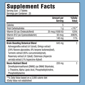 Étiquette du complément cérébral Applied Nutrition