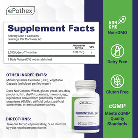 Étiquette du complément EPOTHEX Bioidentical T2