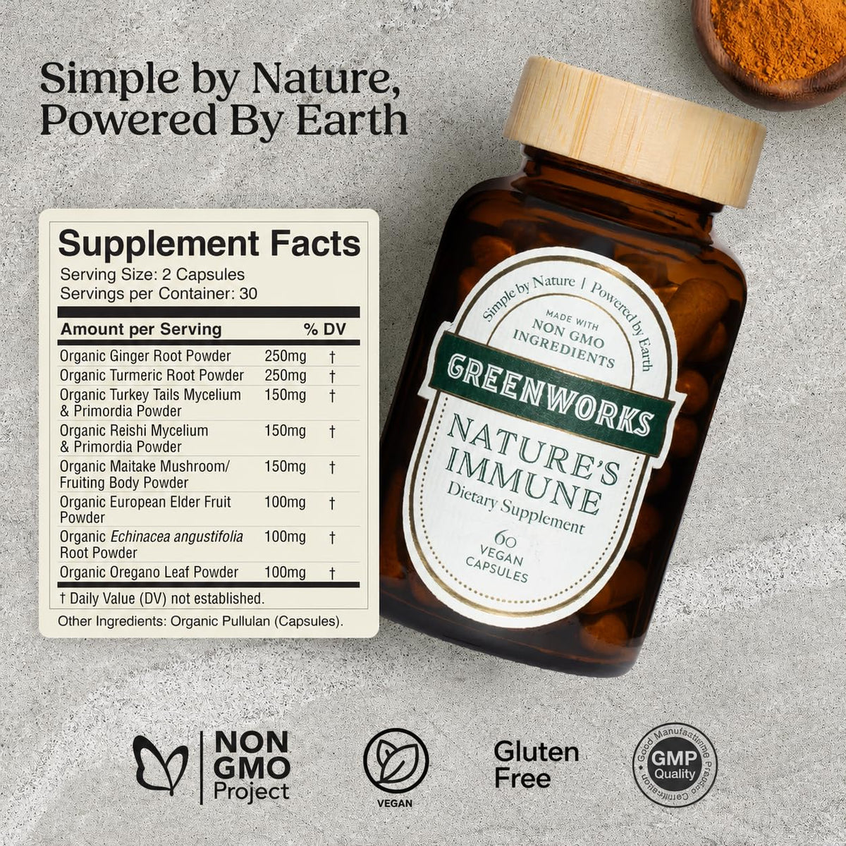 Étiquette du complément Greenworks Nature's daily wellness