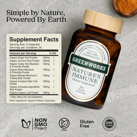 Étiquette du complément Greenworks Nature's daily wellness