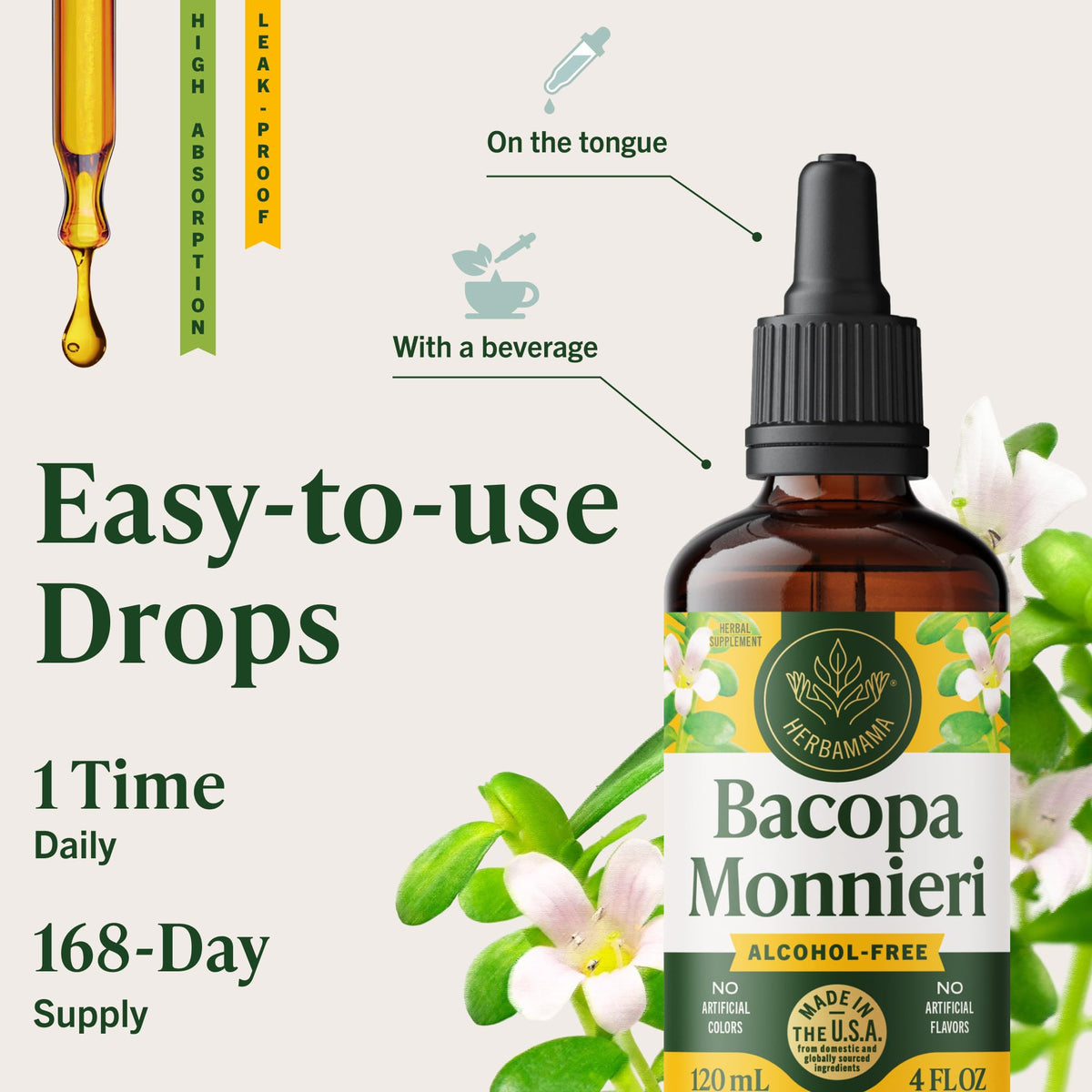Étiquette du complément HERBAMAMA Bacopa Monnieri