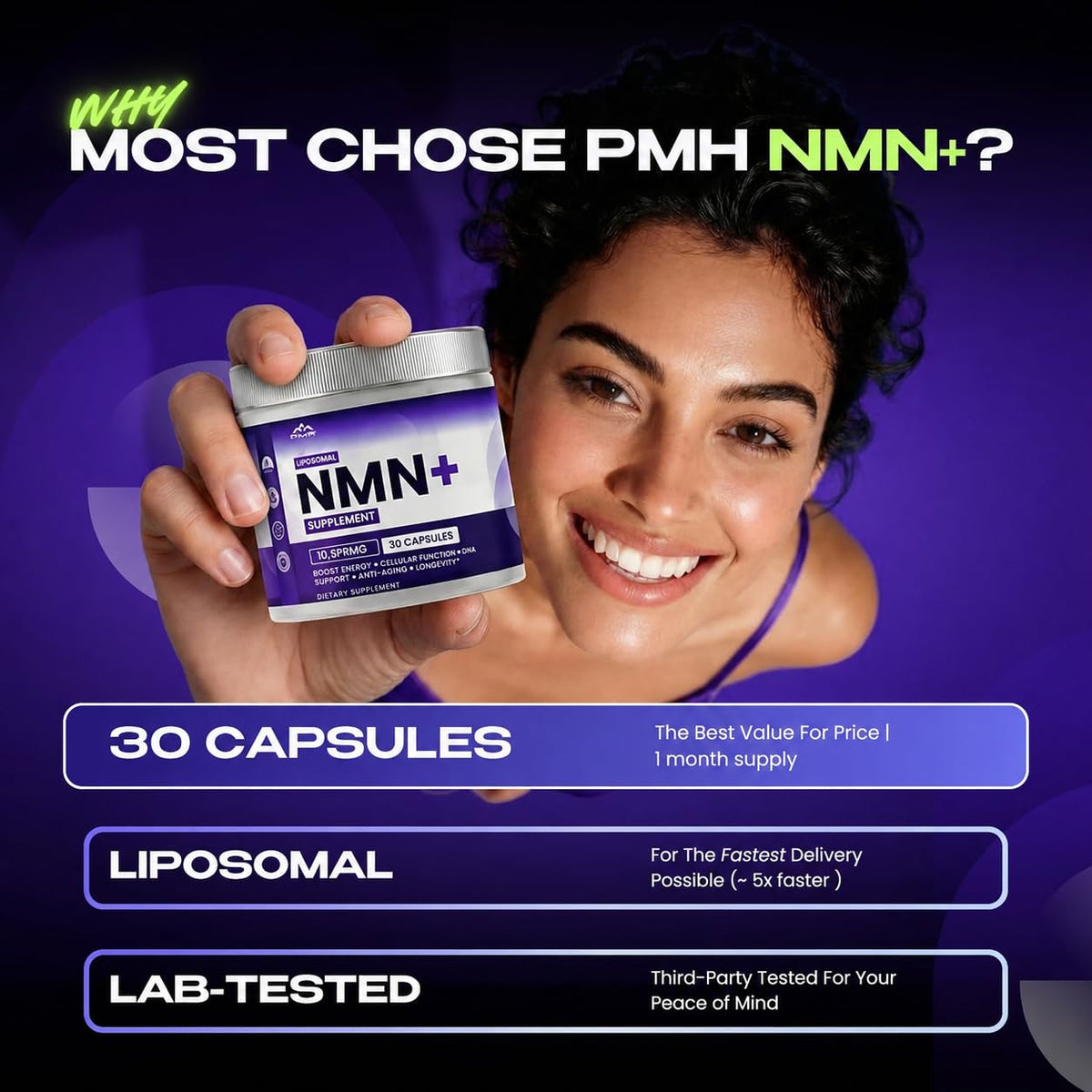 Étiquette du complément NMN PURE HEALTH MAX