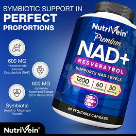Étiquette du complément Nutrivein Resvératrol NAD+