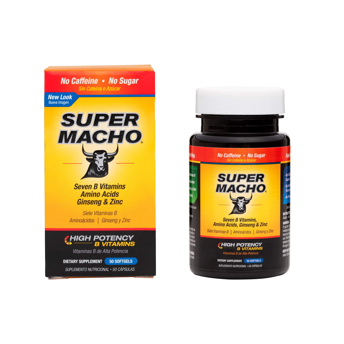 Étiquette du complément Super Macho avec zinc et vitamines B