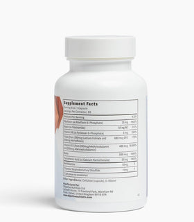 Étiquette du complément ThiActive B Complex, détails de la formulation