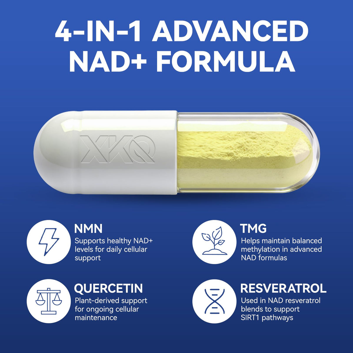 Étiquette du complément XKQ NAD+ 520 mg