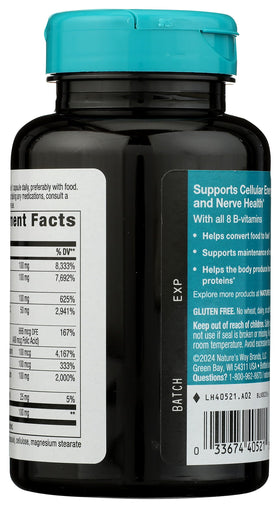 Étiquette du Complexe de Vitamines B-100 de Nature's Way