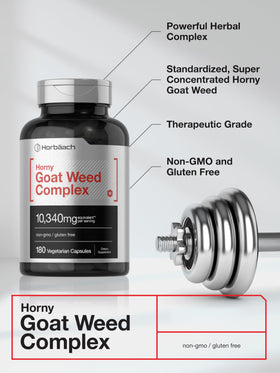 Étiquette du Complexe Horny Goat Weed de Horbäach montrant ingrédients