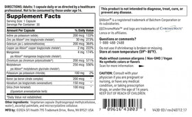Étiquette du complexe minéral trace LDA SFI Health avec informations nutritionnelles