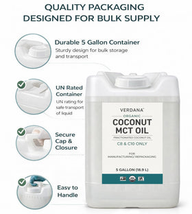 Étiquette du conteneur d'huile de MCT bio Verdana