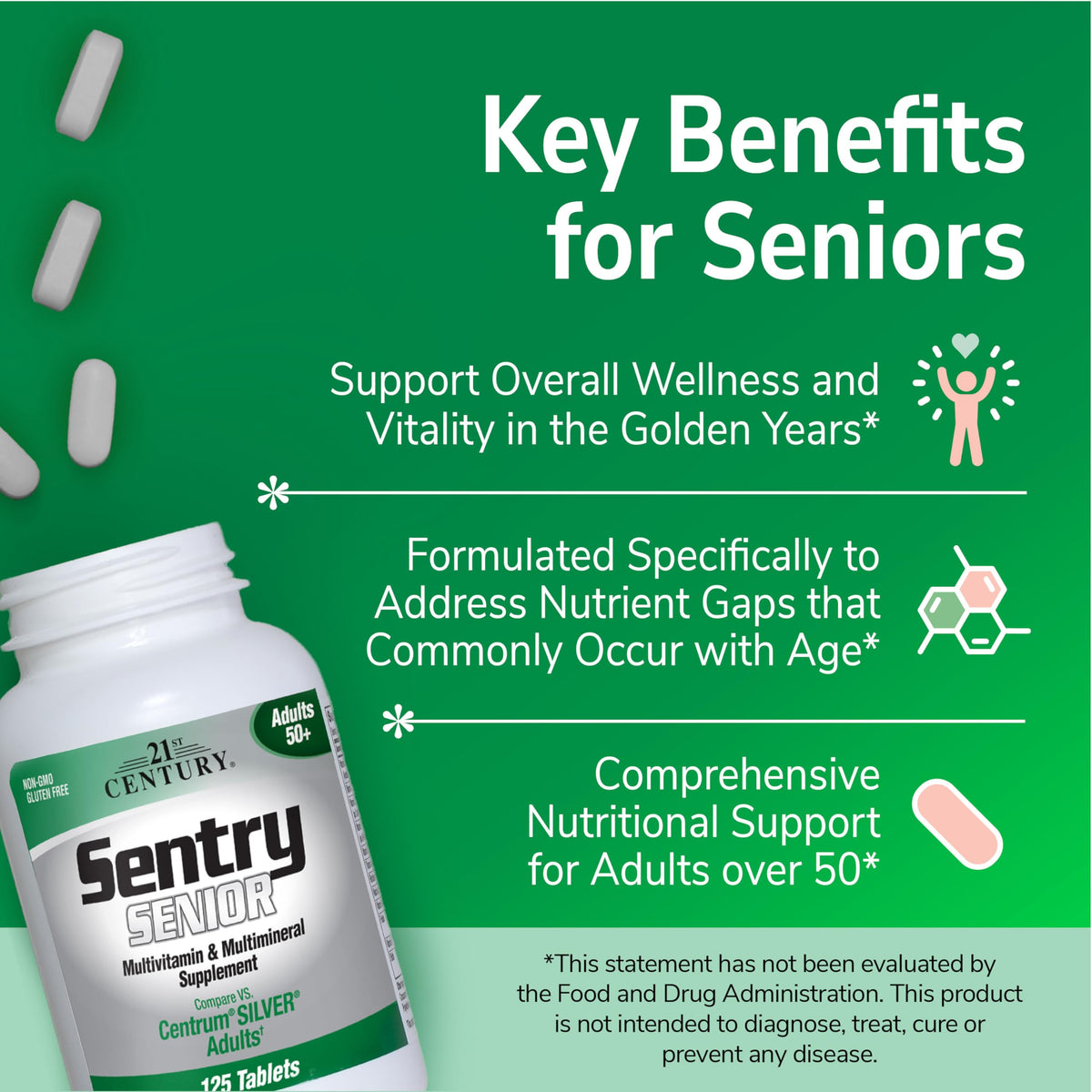 Étiquette du flacon 21st Century Sentry Senior Multivitamin