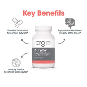 Étiquette du flacon Allergy Research Group ButyrEn 200 mg