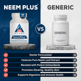 Étiquette du flacon Ayush Herbs Neem Plus
