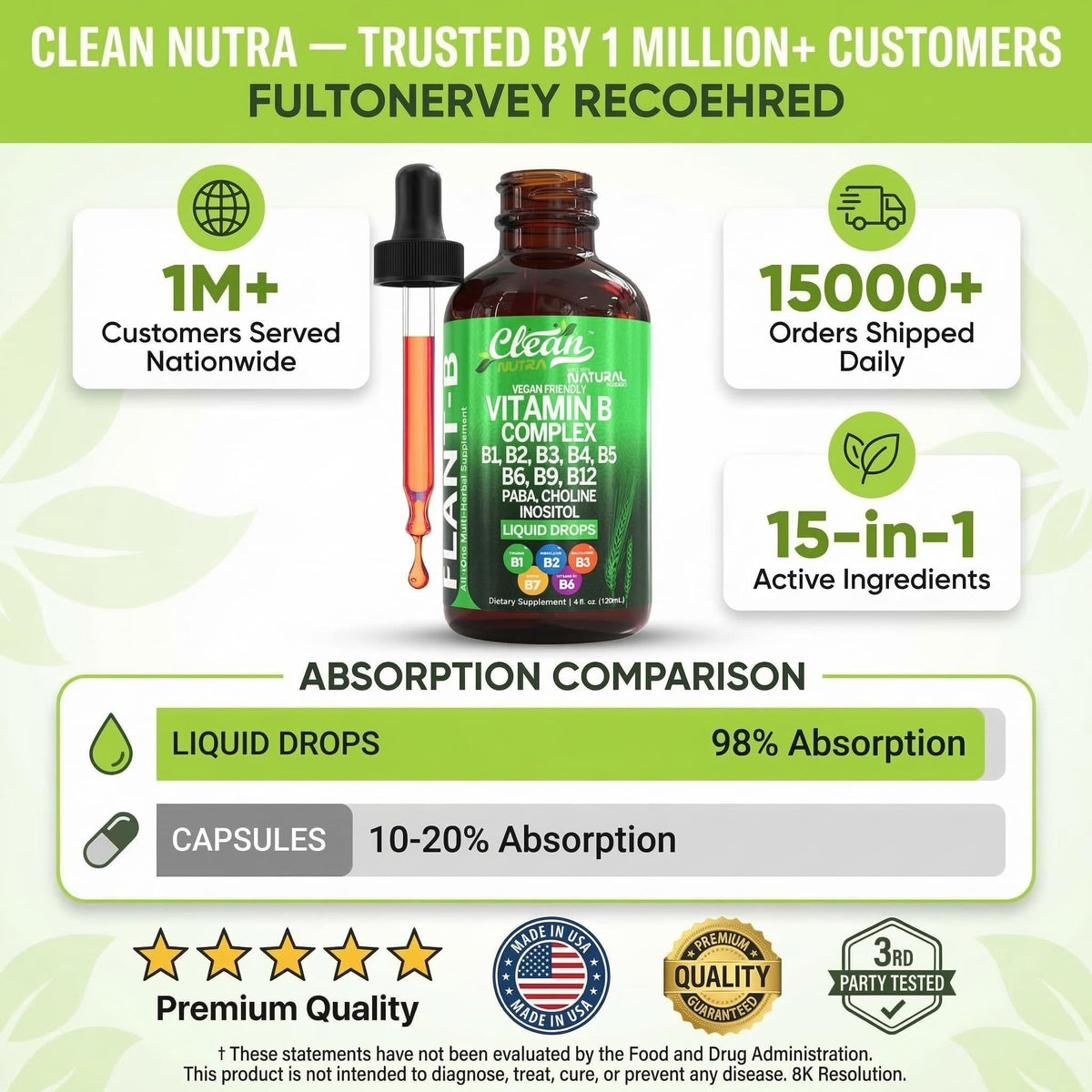 Étiquette du flacon Clean Nutraceuticals B Complex