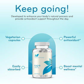 Étiquette du flacon Clear Formulas CoQ10 200mg