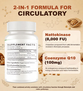 Étiquette du flacon Clenoriko Nattokinase 8000 FU