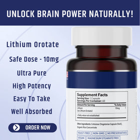Étiquette du flacon d'AgeImmune Lithium Orotate 10mg