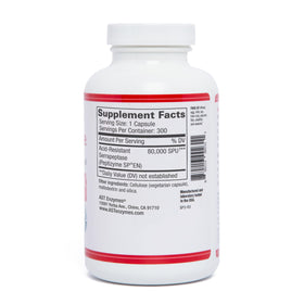 Étiquette du flacon d'AST Enzymes Serrapeptase 80 000 SPU