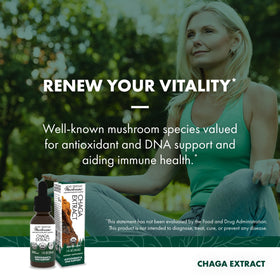 Étiquette du flacon d'extrait de Chaga Host Defense