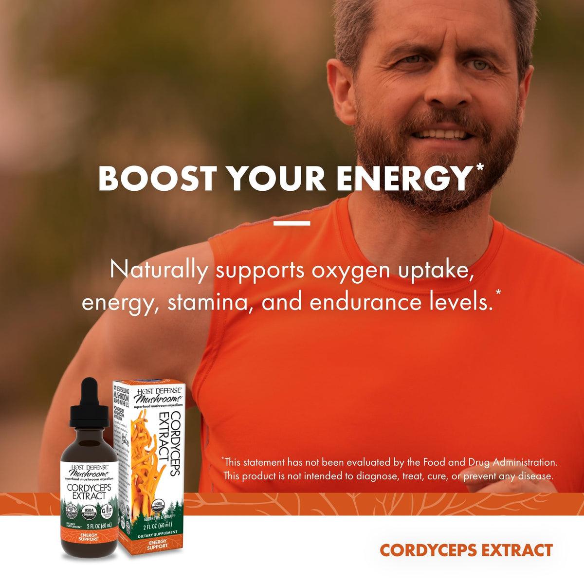 Étiquette du flacon d'extrait de Cordyceps de Host Defense