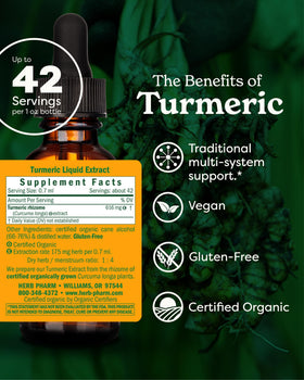 Étiquette du flacon d'extrait de curcuma Herb Pharm