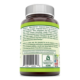 Étiquette du flacon d'extrait de pépin de raisin Herbal Secrets
