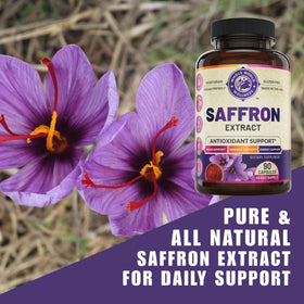 Étiquette du flacon d'extrait de safran pur WHOLE WORLD WELLNESS