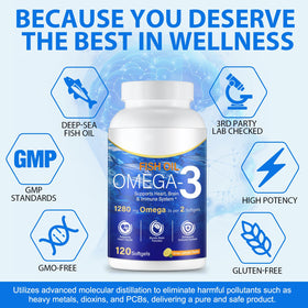 Étiquette du flacon d'huile de poisson Omega-3 Xsvseie