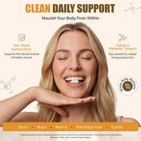 Étiquette du flacon daily wellness Biotine 100mg