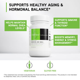 Étiquette du flacon DAVINCI Micronized DHEA 10mg