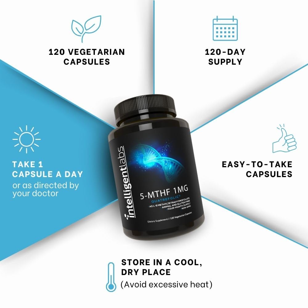 Étiquette du flacon de 5-MTHF Methylfolate Intelligent Labs