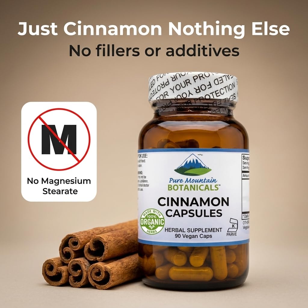 Étiquette du flacon de 90 capsules de cannelle