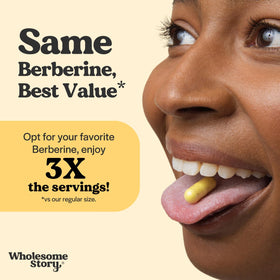 Étiquette du flacon de berbérine 1500mg Wholesome Story