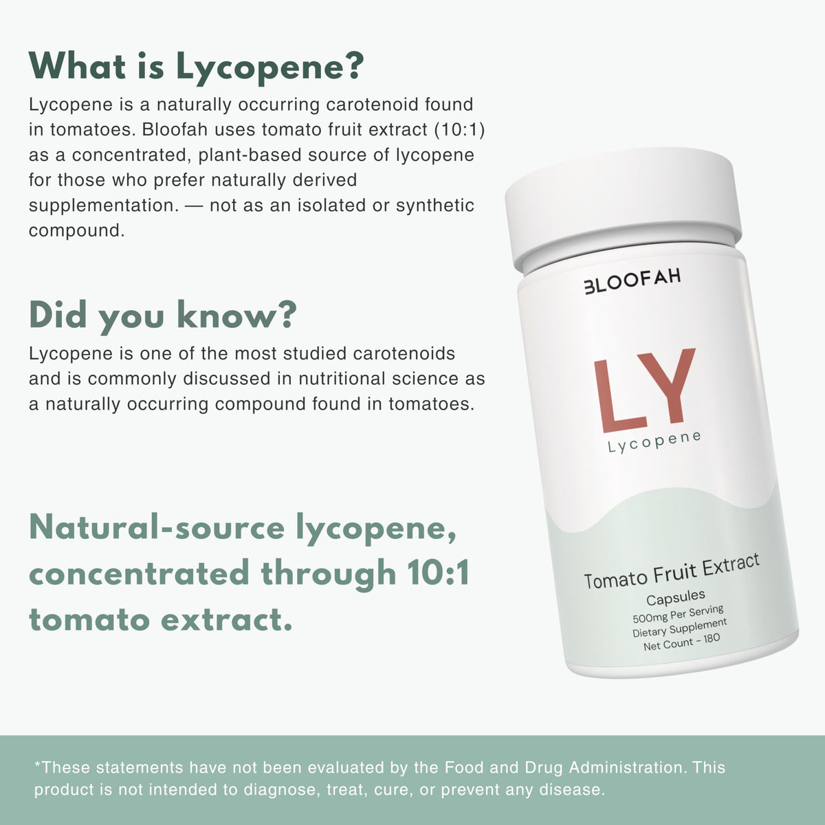 Étiquette du flacon de Bloofah Extrait de Tomate Lycopène