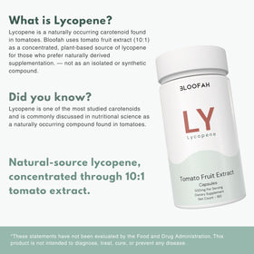 Étiquette du flacon de Bloofah Extrait de Tomate Lycopène