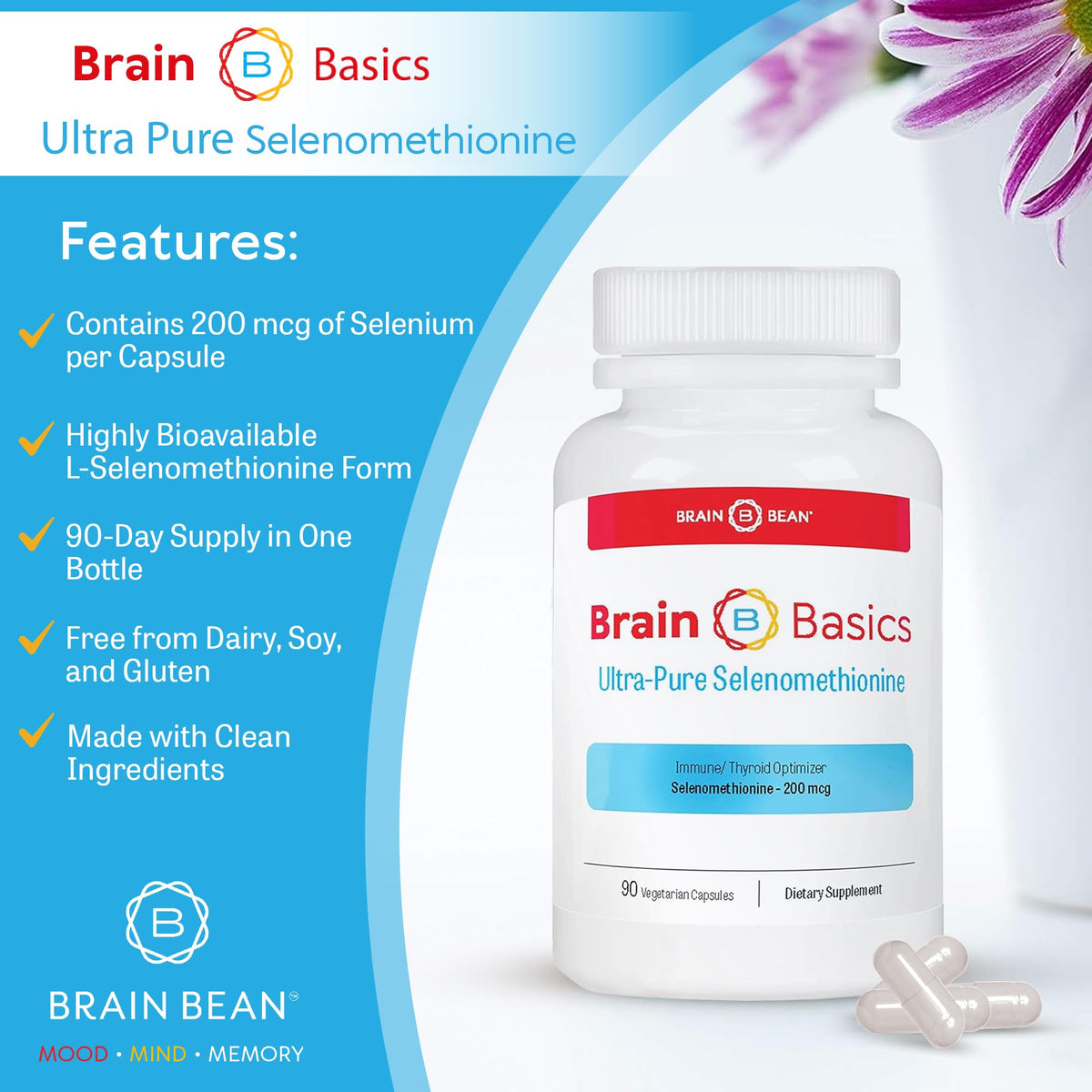 Étiquette du flacon de Brain Bean Ultra-Pure Selenomethionine