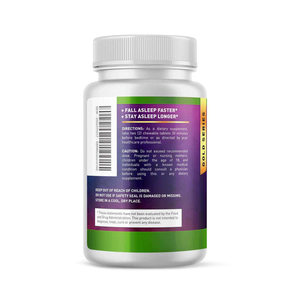 Étiquette du flacon de Built by Nature Melatonine 10 mg