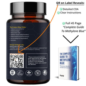 Étiquette du flacon de capsules de bleu de méthylène