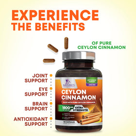 Étiquette du flacon de capsules de cannelle de Ceylan bio