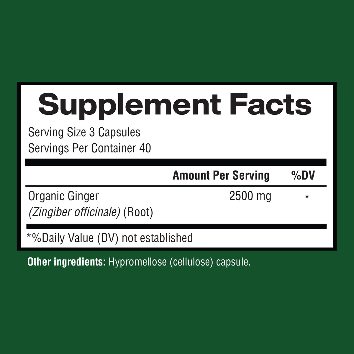Étiquette du flacon de capsules de gingembre Happi Mi Nutrition